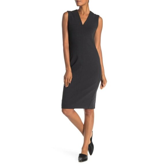 James Perse V-Neck Sheath Knee Length Dress In Carbo Size Small - Picture 1 of 8